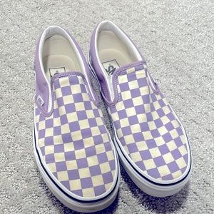 Vans lavender checkered sneakers